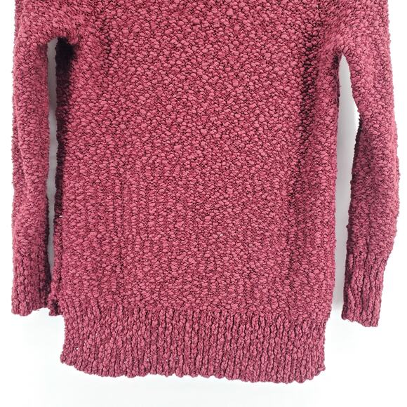 Vintage Liz Claiborne Petites Maroon Chunky Textured Knit Cowl Tunic Sweater| PS - Picture 9 of 9